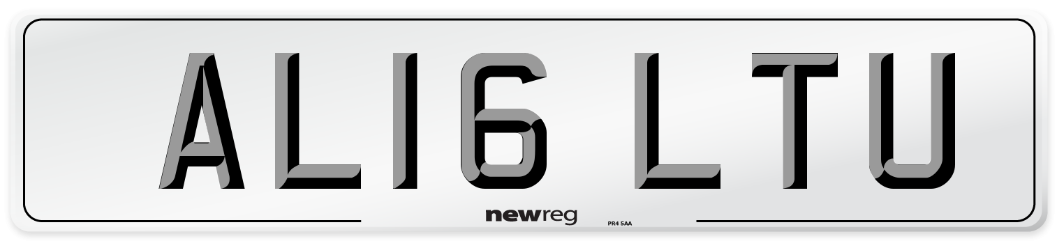 AL16 LTU Number Plate from New Reg